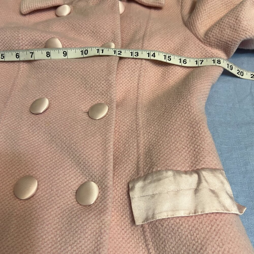 Luxe Arden B. Women's Pea Coat Double Breasted Pink Wool Blend Size Medium - Picture 4 of 11